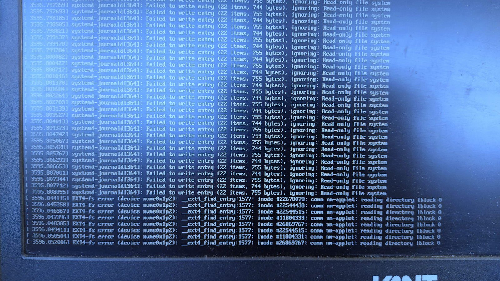 Kernel panic VANT MOOVE - Error I/O disco Kingston NVMe cuelgues_vant_01